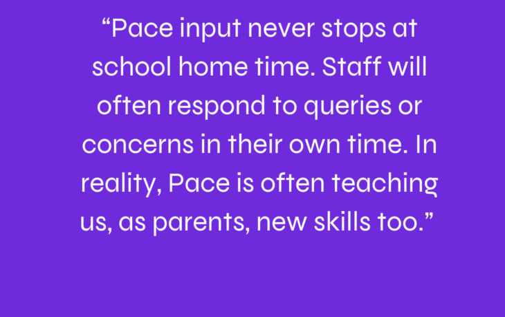 Pace is teaching parents new skills too. Family Quote